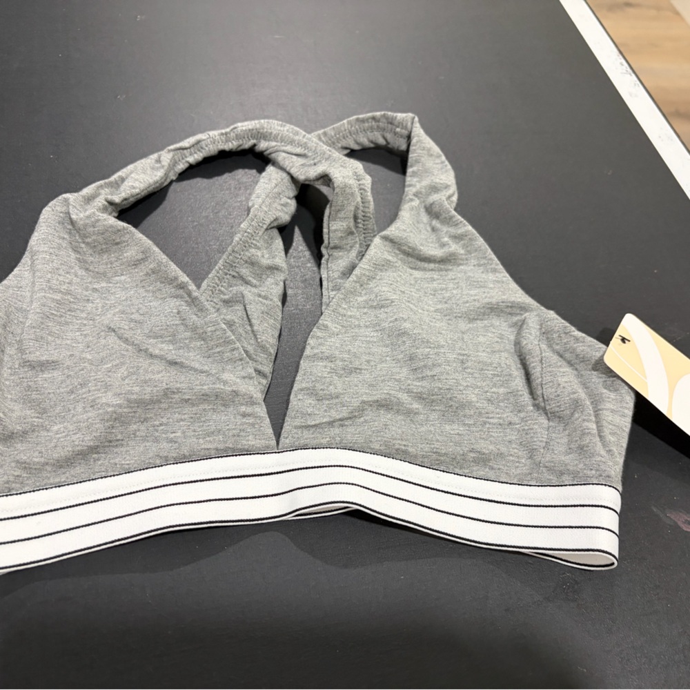 Lively Size S The Cross Back Bralette in Heather Grey